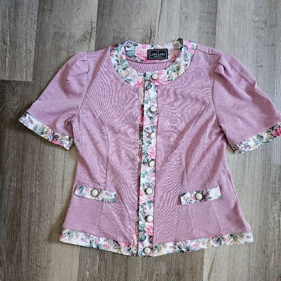Leni Tops - Leni Leni Vintage Made in USA Size 12 Women's Blouse Pink Floral